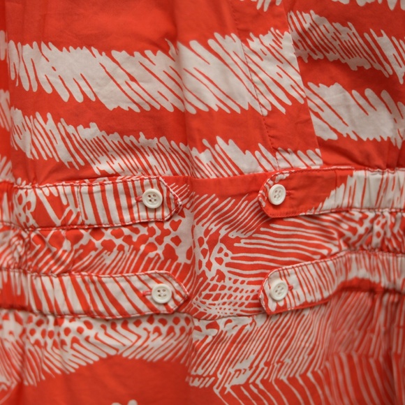 BCBGMaxAzria Summer Sleeveless Halter Shift Dress Orange Zebra Tribal Size M - Picture 6 of 9